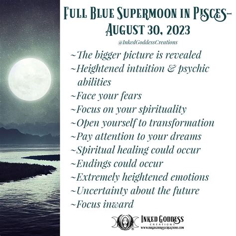 Full Blue Supermoon In Pisces August 30 2023