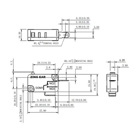 Normally Closed Micro Switch 25T85 48VDC 125/250VAC - ZING EAR
