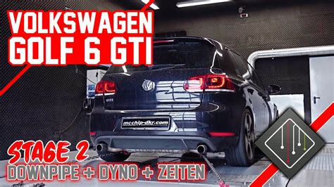 VW Golf 6 GTI Chiptuning Stage 2 Downpipe Dyno Autobahn 100 200