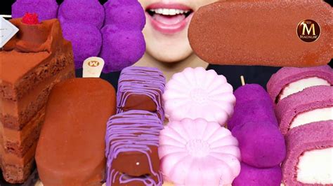 Asmr Purple Dark Chocolate Magnum Ice Cream Tico Cake Mochi