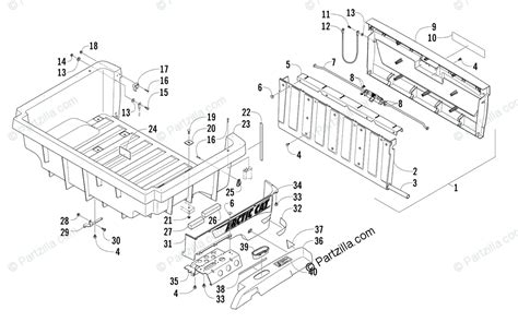 Arctic Cat Side By Side 2013 OEM Parts Diagram For Cargo Box And