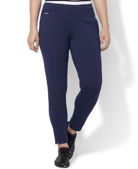 Lauren By Ralph Lauren Plus Size Pull On Ankle Pants In Blue Lyst