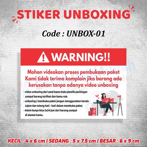 Jual Stiker Peringatan Unboxing Sticker Label Pengiriman Olshop Video