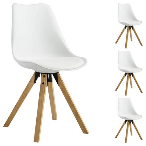 Idimex Lot De Chaises Scandinaves Tyson En Synth Tique Blanc