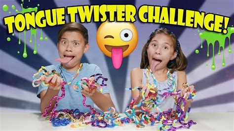 TANGLE TONGUE TWISTER CHALLENGE!!! Loser gets SLIMED! | Tongue twisters ...