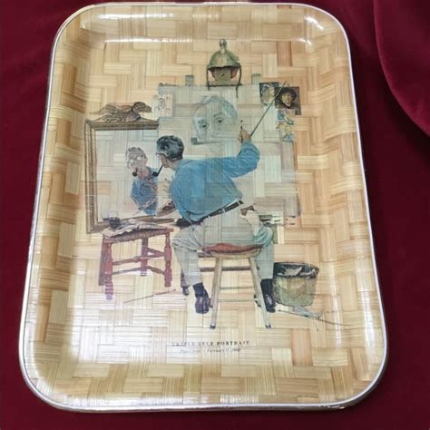 Kitchen Norman Rockwell Collector Tray The Now Famous Triple Self Portrait Poshmark