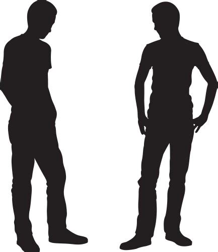 Naked Man With Silhouette On White Background Vector Image