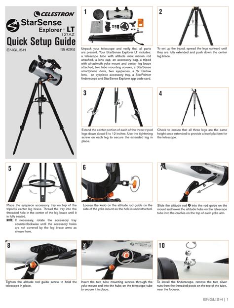 CELESTRON STARSENSE EXPLORER LT 127AZ QUICK SETUP MANUAL Pdf Download | ManualsLib