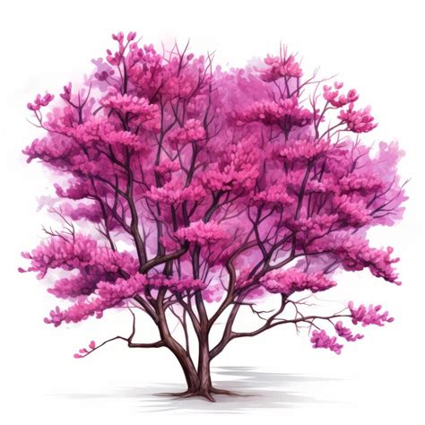 Premium Photo Highresolution Watercolor Clipart Of A Redbud With Hdr