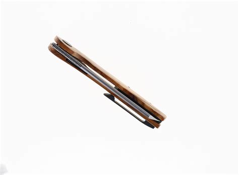 Petrified Fish Scholar Front Flipper Pocket Knife 154CM Blade Wood ...