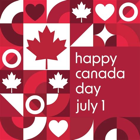 Happy Canada Day 1 Juli Holiday Concept Template Voor Achtergrond