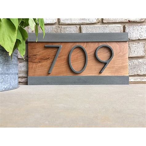 House Number Plaque Modern House Numbers Metal Address Sign Address