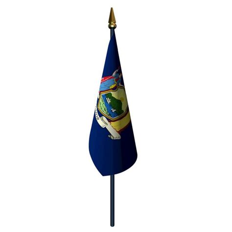 New York Flag With Staff And Spear