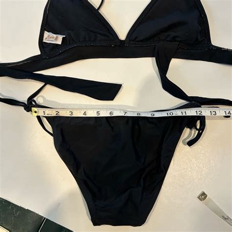 Hobie Swim Hobie Black Bikini With Floral Embroidery Medium Bottoms Small Top Poshmark