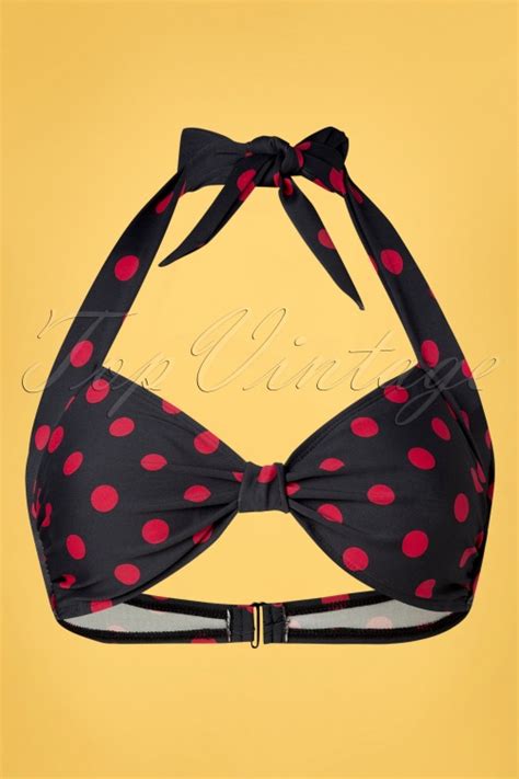 Esther Williams Classic Polkadot Bikini Top Ann Es En Noir Et Rouge