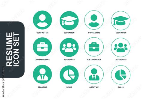 Resume Icon Resume Icons Set Set Of Modern Design Icons And