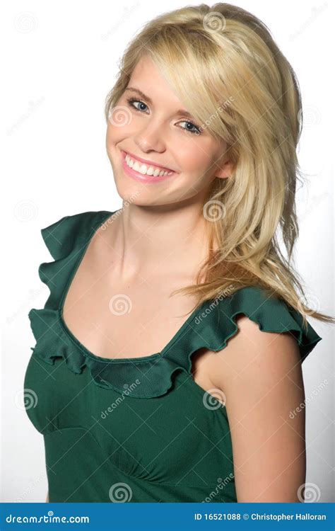 Bautiful Blonde Caucasian Woman Smiling Stock Photo Image Of Fashion Female
