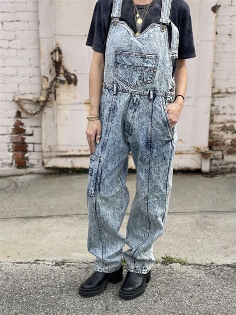 SOLD Vintage 80s Javolis Acid Wash Denim Overalls – M/L → Hotbox Vintage