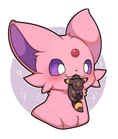 Sevi Digital Artist On Instagram Espeon Holding A Smol Baby