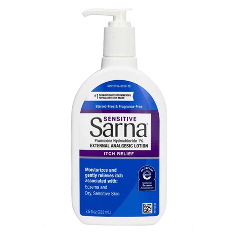 Sarna Sensitive Anti Itch Lotion 7 5 Oz