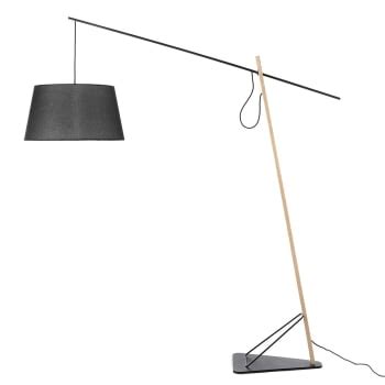 Lampada Da Terra Ad Arco In Metallo Nera Cm H 210 X L 225 Elliston