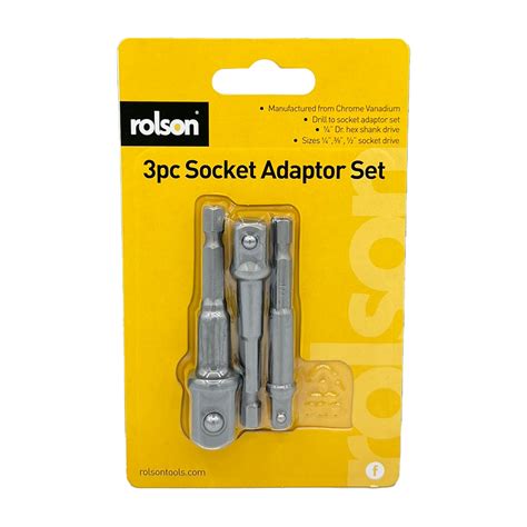 Pc Socket Adaptor Set Rolson Tools