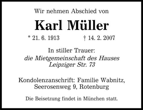 Traueranzeigen Von Karl M Ller Saarbruecker Zeitung Trauer De