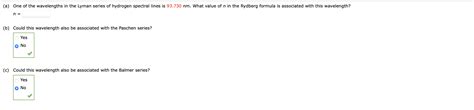 Solved (a) One of the wavelengths in the Lyman series of | Chegg.com