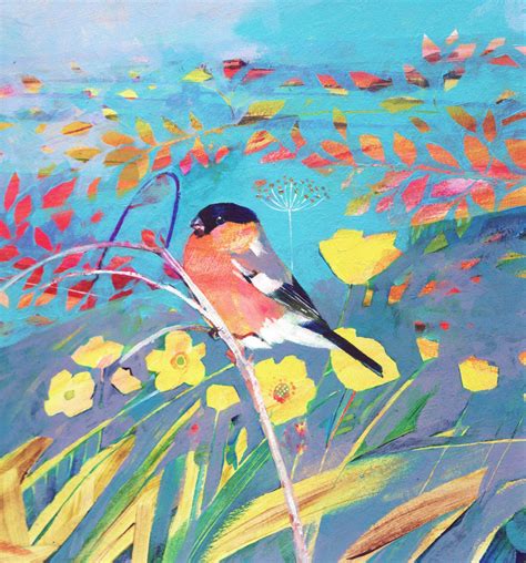 Bullfinch Original Painting By Carolyn Carter Wychwood Art