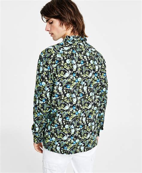 I N C International Concepts Regular Fit Floral Print Button Down