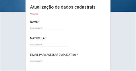 Atualização De Dados Cadastrais