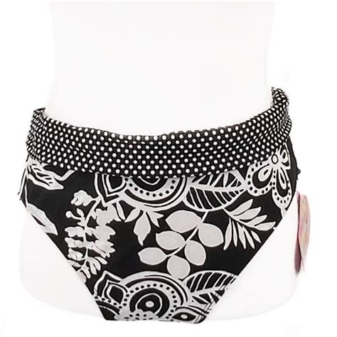 Ibiza Swimwear Swim New Ibiza Swimwear Black White Polka Dot Floral Full Coverage Bikini