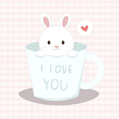 Premium Vector | Rabbit in cup