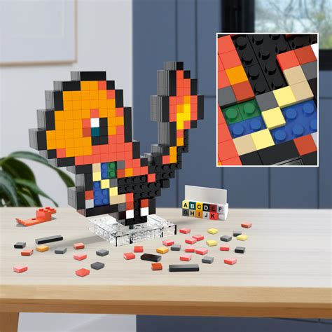 Ripley BLOQUES DE CONSTRUCCIÓN MEGA POKÉMON CHARMANDER PIXEL ART ARMABLE