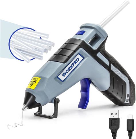 Workpro Cordless Hot Glue Gun Fast Preheating Smart Power Off And Usb C Rechargeable Glue Gun