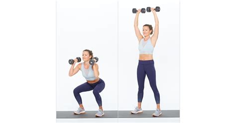 Squat To Overhead Press Best Dumbbell Exercises To Build Muscle Popsugar Fitness Photo 8