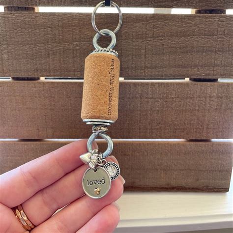 Wine Cork Keychain Etsy