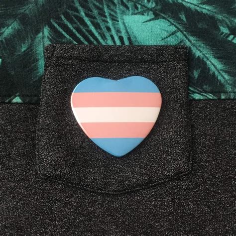 Transgender Classic Trans Heart Pride Flag Pin 2 25” Heart