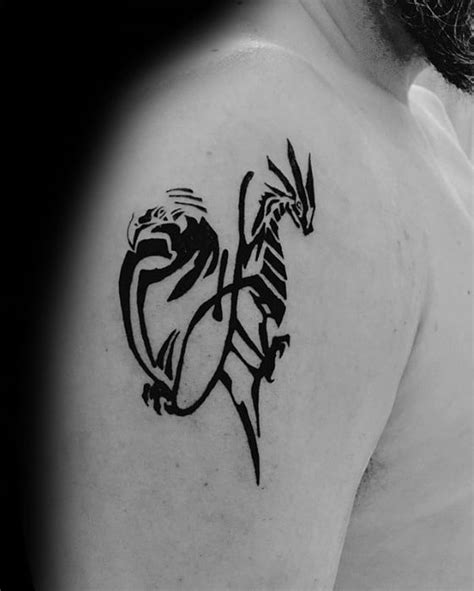 60 Simple Dragon Tattoos For Men Fire Breathing Ink Ideas