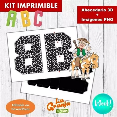 Kit Imprimible Letras 3d Editables La Granja De Zenón Mebuscar Chile