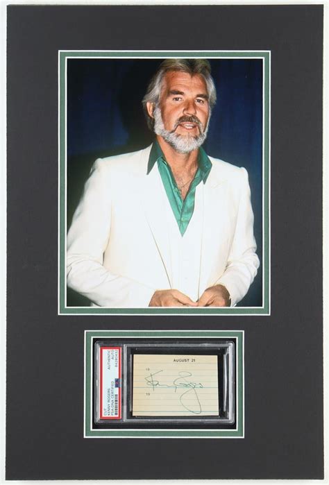 Kenny Rogers Signed Custom Matted Cut Display Psa Pristine Auction