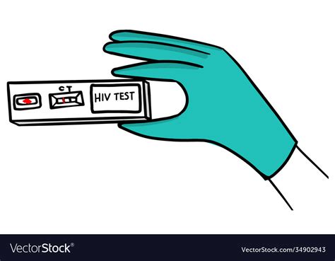 Express test for hiv hand drawing Royalty Free Vector Image