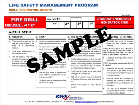 Rws Fire Drill Scenario Standby Emergency Generator Fire 2016 Riteway