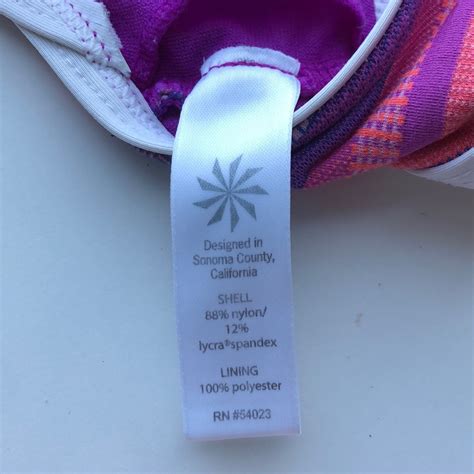 Athleta Bikini Purple Pink And Orange Stripes Gem