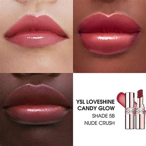 Son Dưỡng Yves Saint Laurent YSL Loveshine Candy Glow 5B Nude Crush Màu Đỏ Nâu Vua Hàng Hiệu