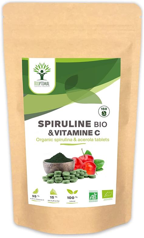 Spiruline Ac Rola Bio Compl Ment Alimentaire Enrichi En Vit C Et