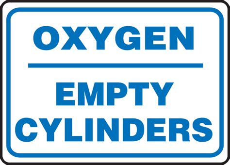 Oxygen Storage Signs