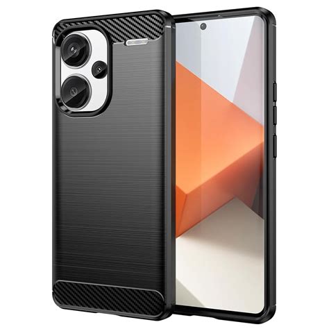 Techsuit Carbon Silicone Maska Za Xiaomi Redmi Note 13 Pro 5G Crna