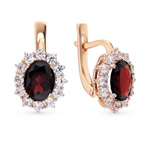 Серьги с большим камнем золото - 93 фото