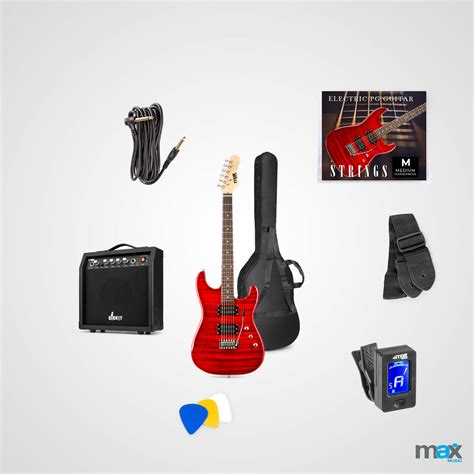 Zestaw Gitara Elektryczna Gigkit Max Ciemnoczerwona Wzmacniacz Tuner